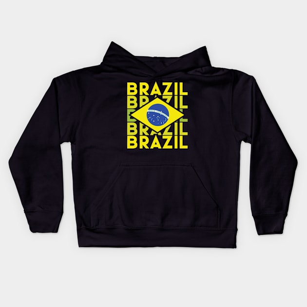 brazilian flag Kids Hoodie by Emma Creation